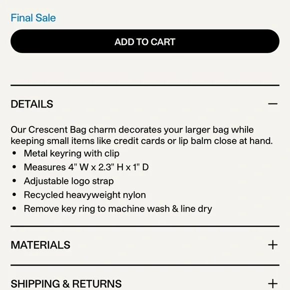 BAGGU Crescent Bag Charm / Mini Bag in Lavender and Black - Picture 8 of 8